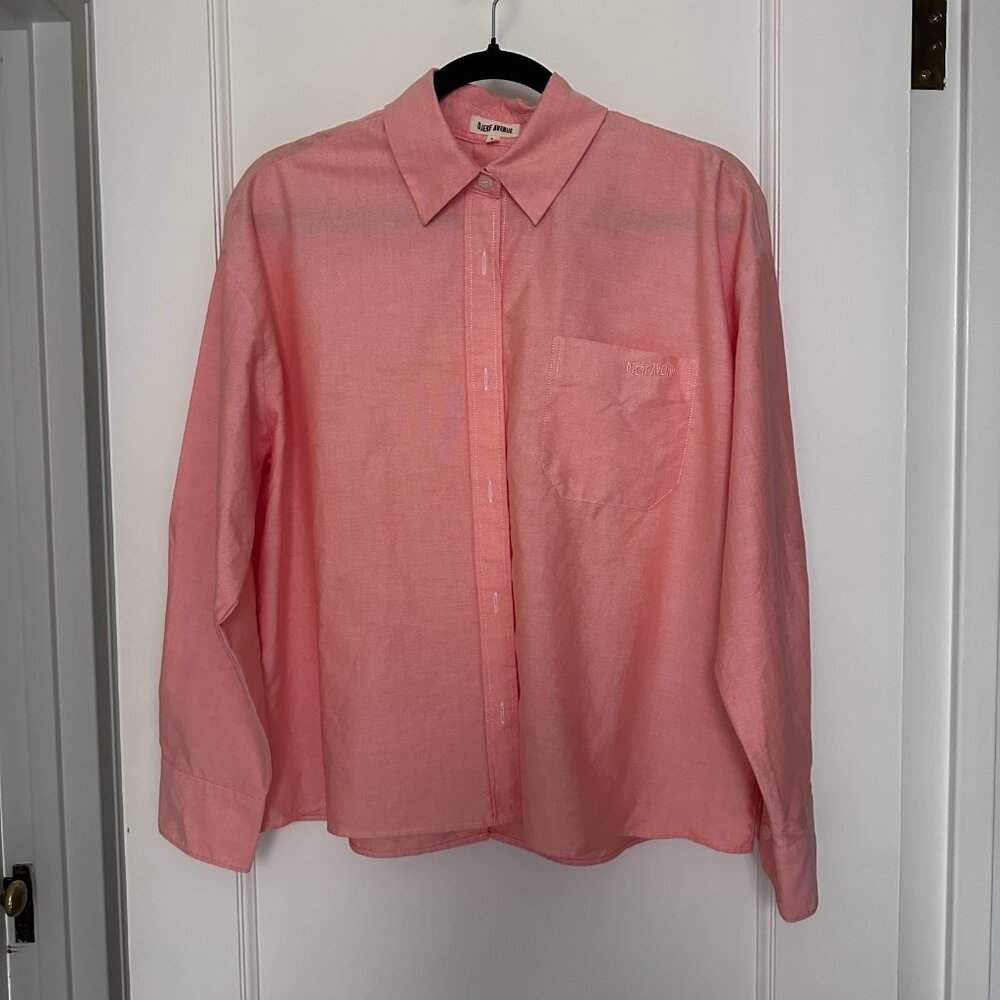 Djerf Avenue Breezy shirt in apricot, size S ~ pre-owned - Picture 2 of 8